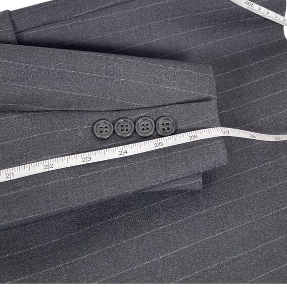 Brooks Brothers 346 Stretch Pinstripe grey Wool Sport Coat Blazer Mens Size 46L - Picture 9 of 9